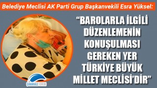 Esra Yüksel: “Barolarla ilgili düzenlemenin konuşulması gereken yer Türkiye Büyük Millet Meclisi’dir”
