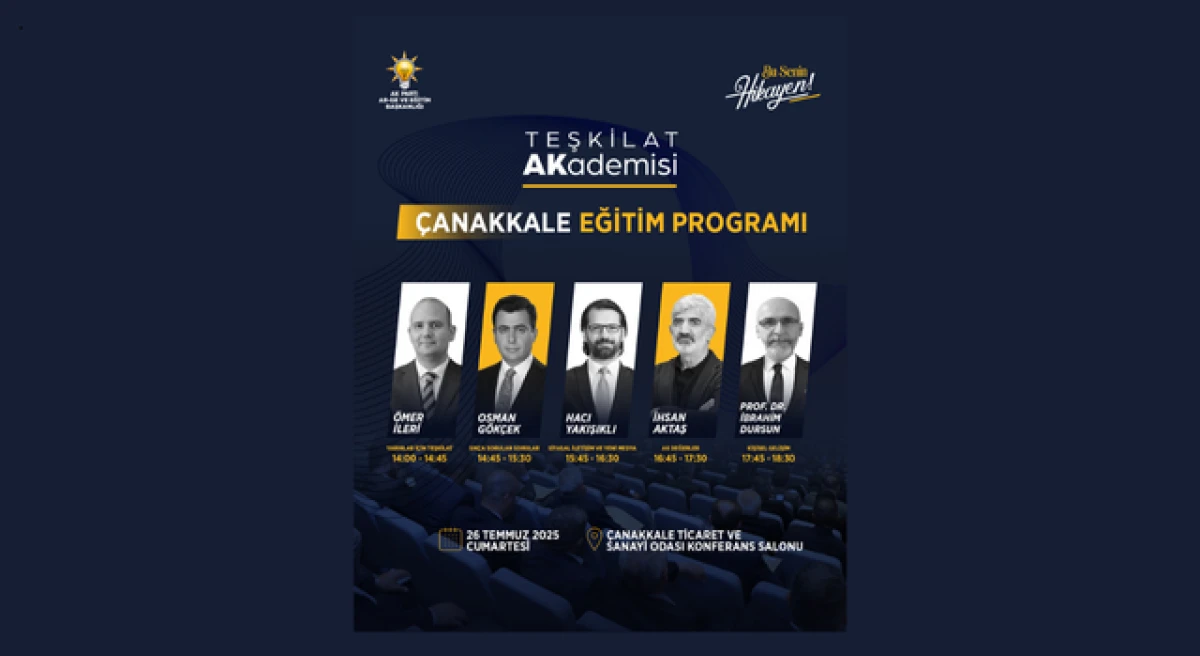 AK Parti Teşkilat Akademisi, Çanakkale'ye geliyor