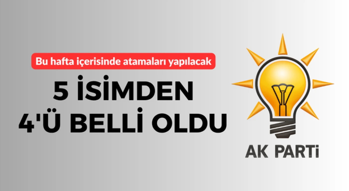 AK Parti&rsquo;de 5 il&ccedil;e başkanından 4&rsquo;&uuml; belli oldu!