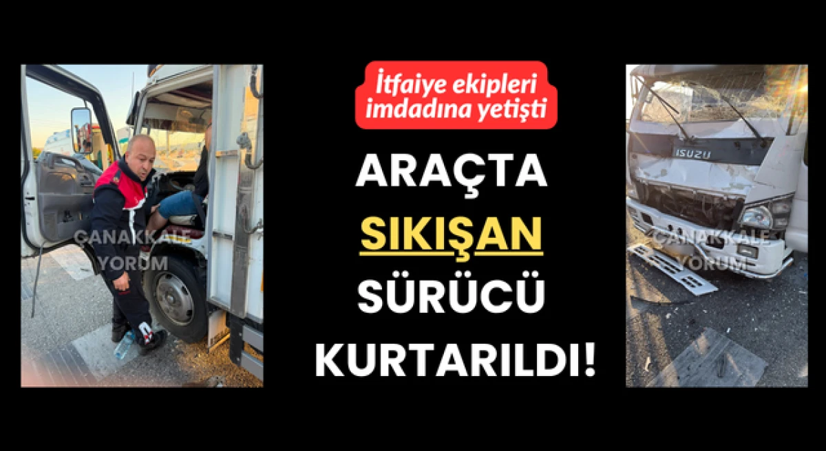 Ara&ccedil;ta sıkışan s&uuml;r&uuml;c&uuml; kurtarıldı!