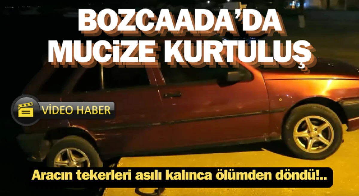 Bozcaada’da alkollü sürücü otomobiliyle denize düşmekten son anda kurtuldu!