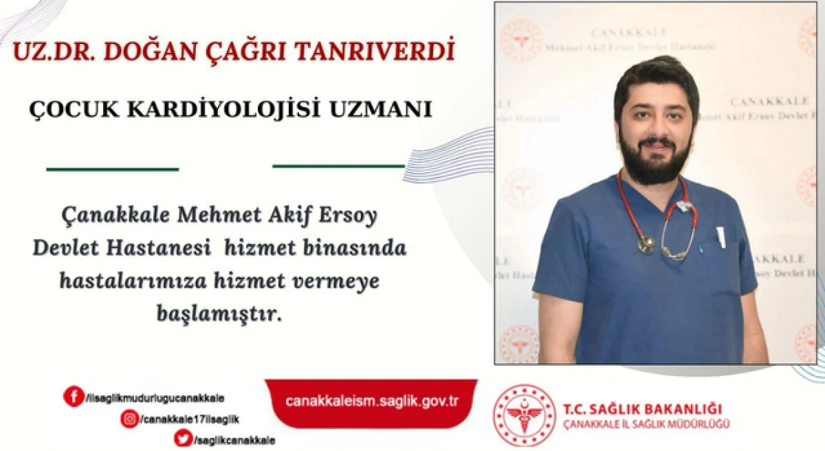 Çanakkale devlet hastanesi hekim kadrosuna taze kan: Çocuk Kardiyolojisi Uzmanı göreve başladı