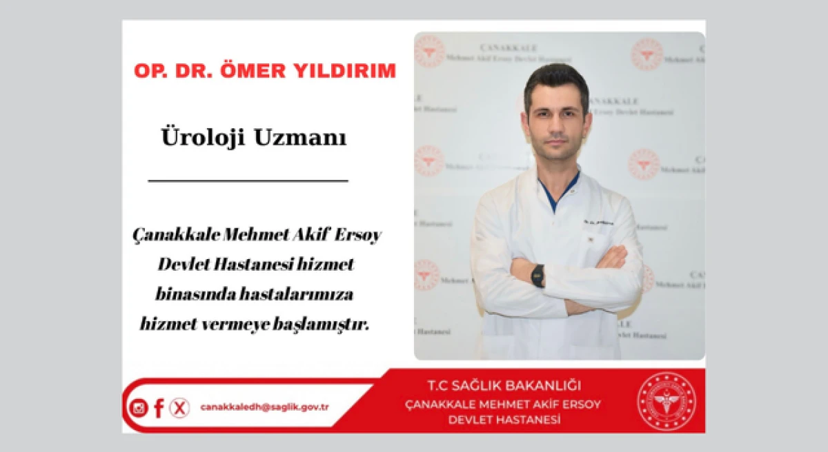 &Ccedil;anakkale devlet hastanesine yeni &uuml;roloji uzmanı