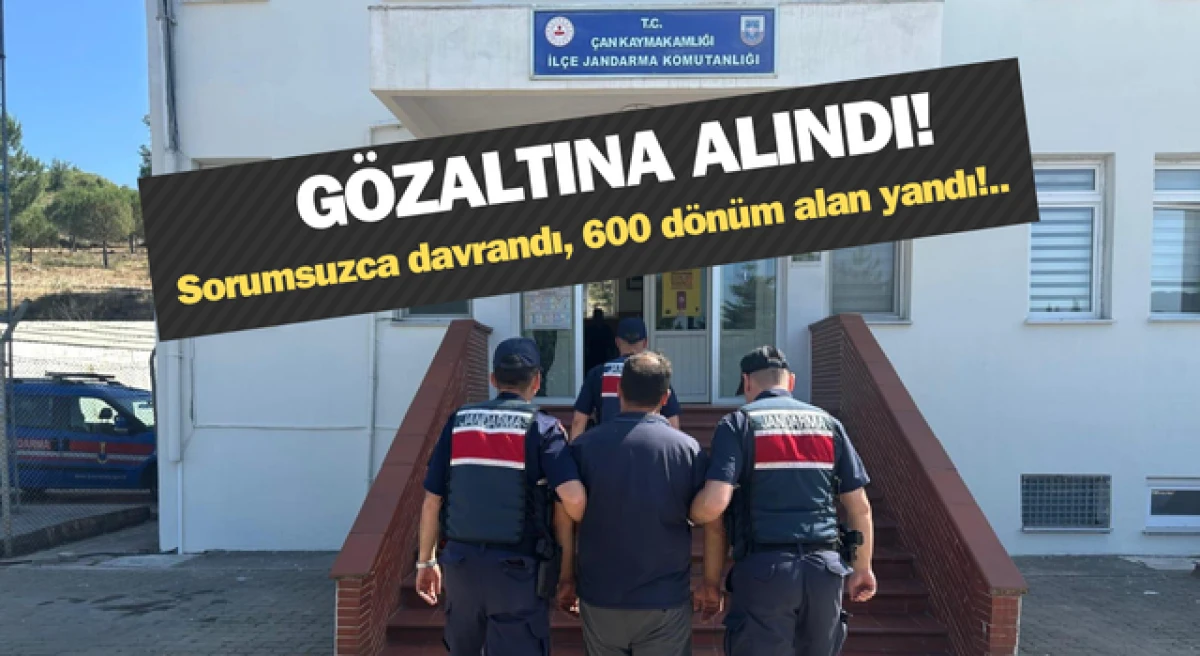 Çanakkale’de 600 dönüm araziyi yok eden biçerdöver yangınında 1 gözaltı!