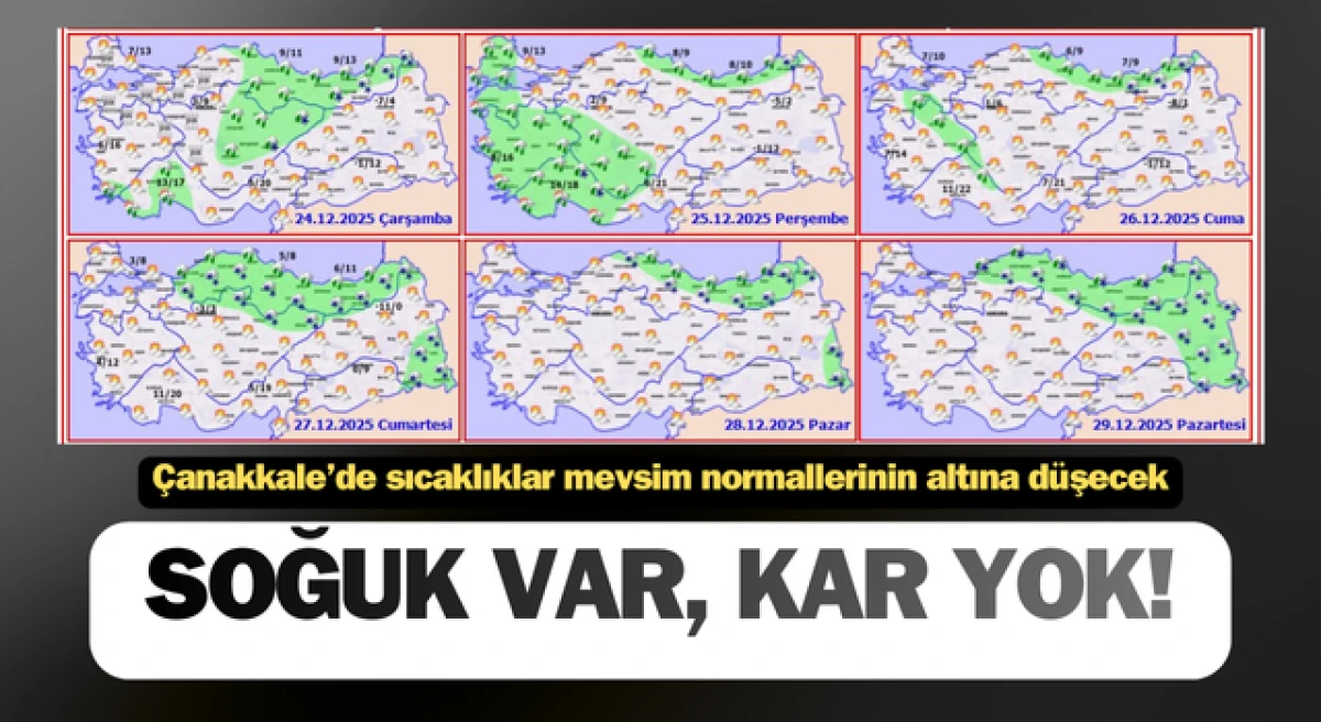 &Ccedil;anakkale&rsquo;de hava soğuyacak: Sıcaklık mevsim normallerinin altına d&uuml;şecek!