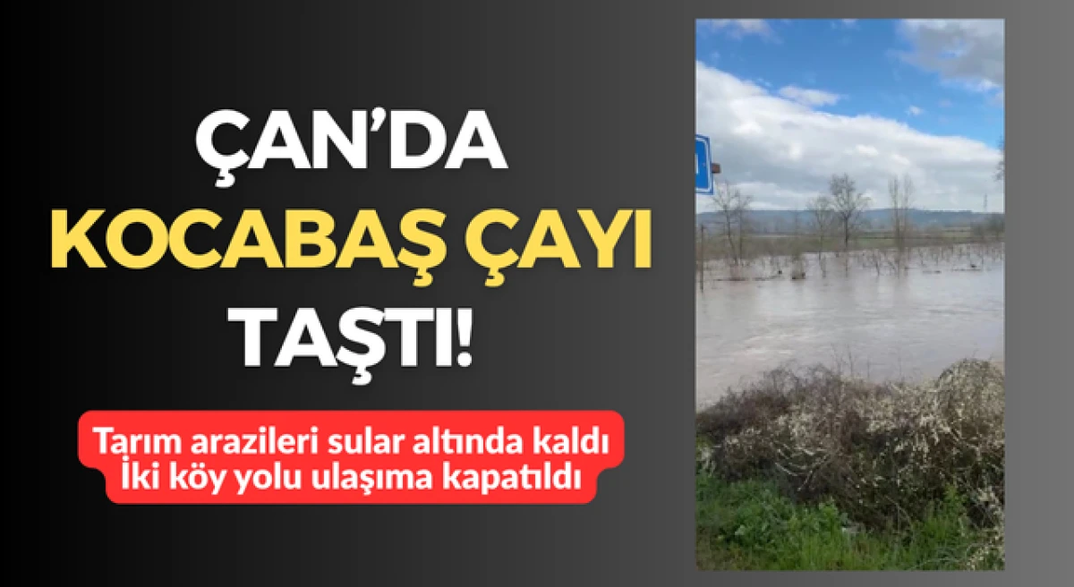 &Ccedil;an&rsquo;da Kocabaş &ccedil;ayı taştı: İki k&ouml;y yolu ulaşıma kapatıldı!