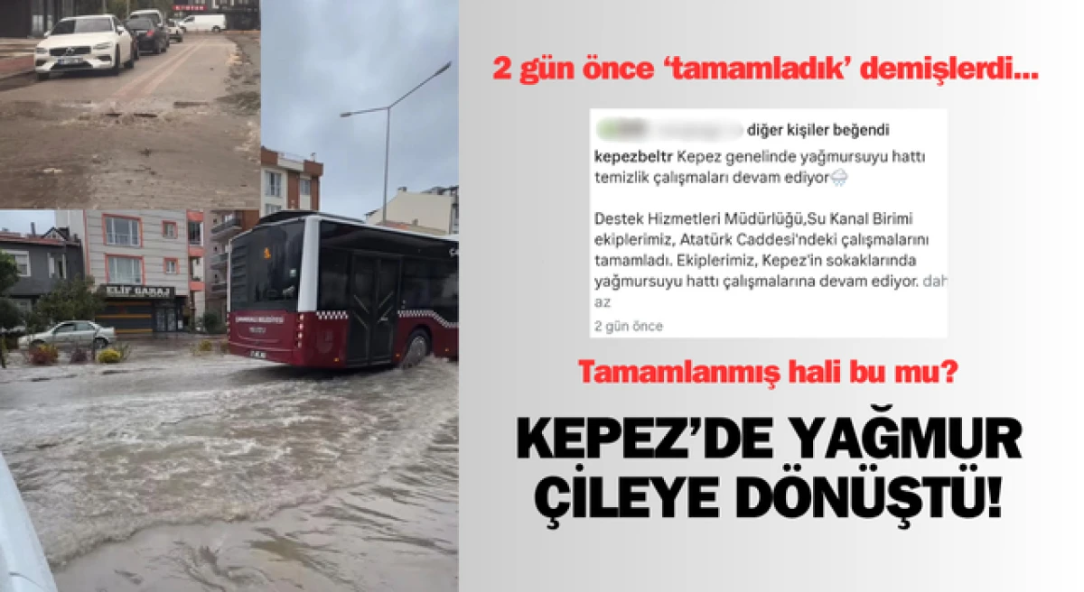 Kepez’de yağmur çileye dönüştü!