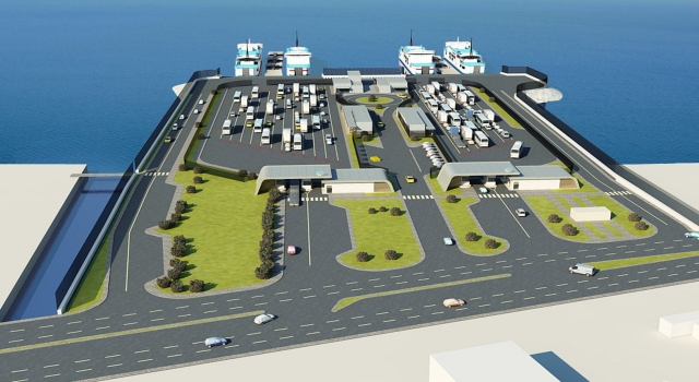 Gelibolu Yeni Feribot Terminali yapım çalışmaları sürüyor