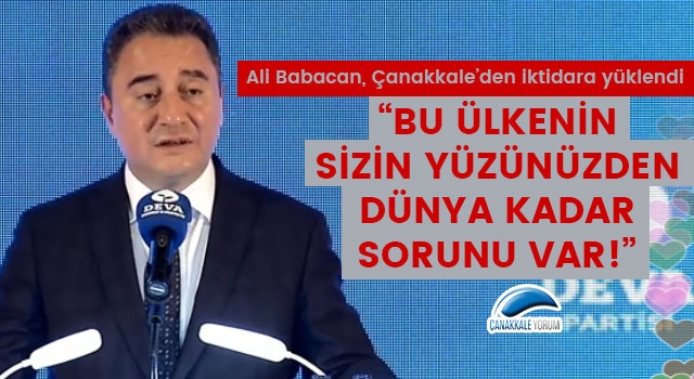 Ali Babacan, Çanakkale'den iktidara yüklendi: "Bu ülkenin sizin yüzünüzden dünya kadar sorunu var!"