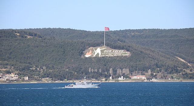 Bulgar mayın avcı gemisi Çanakkale Boğazı’ndan geçti