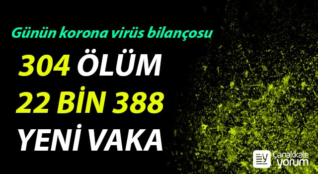 Günün korona virüs bilançosu: 304 ölüm, 22 bin 388 yeni vaka