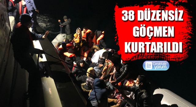 Eceabat açıklarında 38 düzensiz göçmen kurtarıldı