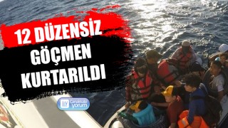 Ayvacık açıklarında 12 düzensiz göçmen kurtarıldı