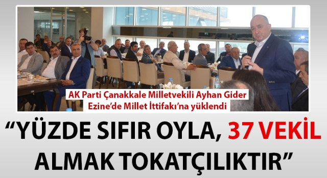 Ayhan Gider, Ezine’de Altılı Masaya yüklendi: “Yüzde sıfır oyla, 37 vekil almak tokatçılıktır”