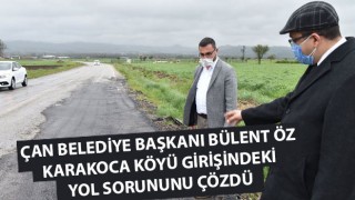 Başkan Öz, Karakoca köyü girişindeki yol sorununu çözdü